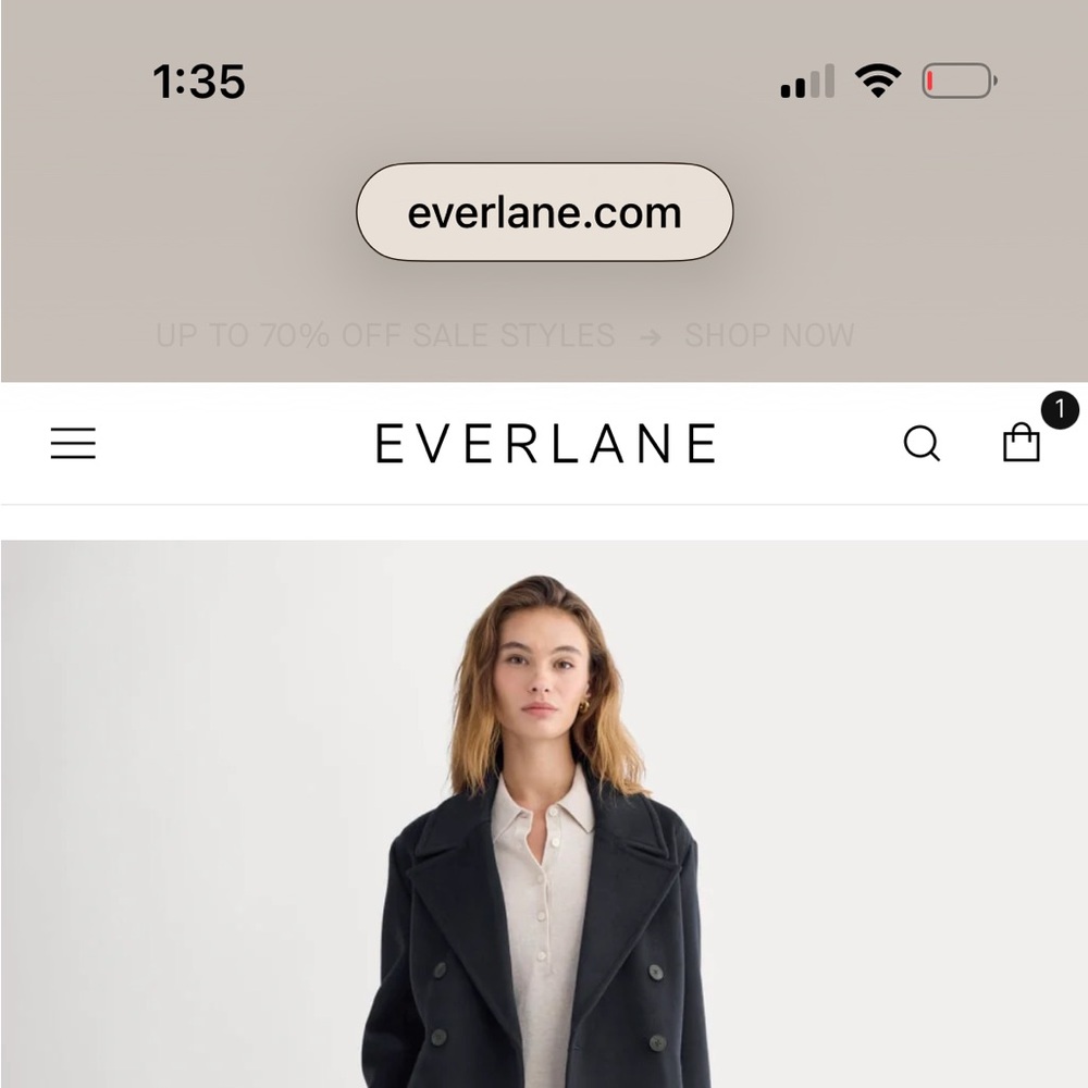 Everlane Women's Classic Black Pea Coat